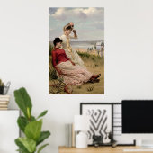 Op de strand poster (Thuiskantoor)