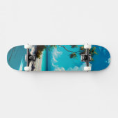 Op de strand - Wit zand en Blauwe hemel Skateboard (Horizontaal)