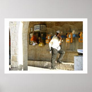 Op de telefoon poster