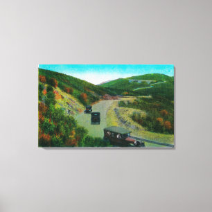 Op de velg boven Oak FlatsRidge Route, CA Canvas Afdruk