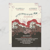 Op de vleugels van de liefdesbruiloft-uitnodiging kaart (Voorkant / Achterkant)