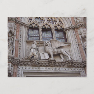 Op de voorkant van het Doges Palace, St. Mark's Sq Briefkaart