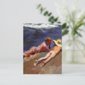 Op de zand, Valencia Beach - Joaquín Sorolla Briefkaart (Staand voorkant)