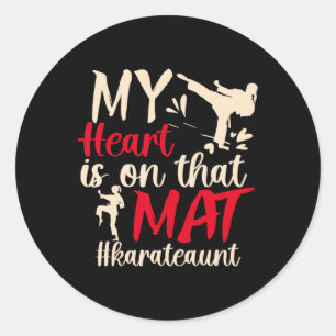 Op die mat karate tante karate tante 2 ronde sticker