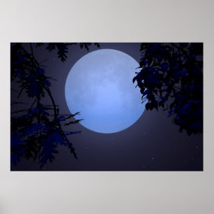Op een blauwe maan poster