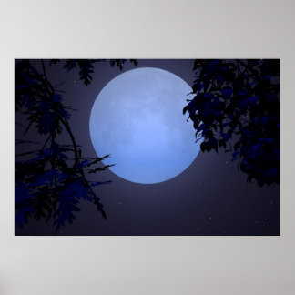 Op een blauwe maan poster