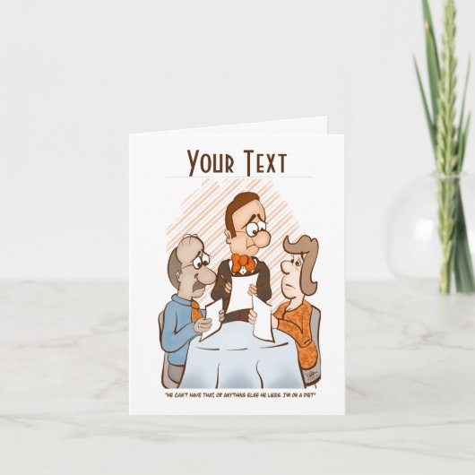 Op een briefkaart voor dieet (Voorkant)