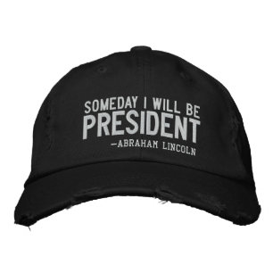 Op een dag word ik President borduurwerk Geborduurde Pet