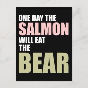 Op een dag zal de zalm het Beer eten Briefkaart
