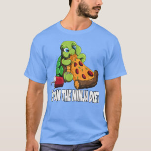 Op een dieet eet ik Pizza op het Ninja Diet T-shirt