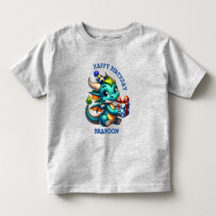 Op een draak gebaseerd persoonlijk verjaardagsfees kinder shirts