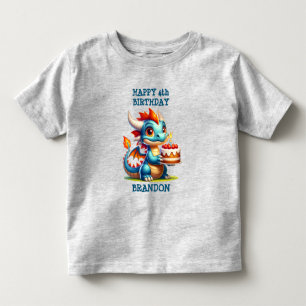 Op een draak gebaseerd verjaardagsfeestje voor jon kinder shirts