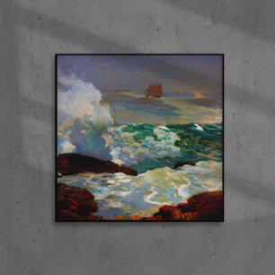 Op een Lee Shore Winslow Homer 1900 Poster