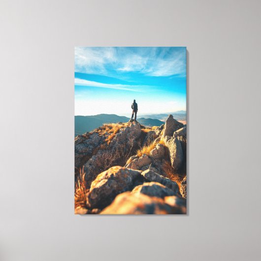 Op een majestueuze herfstrotsen canvas afdruk (Voorkant)