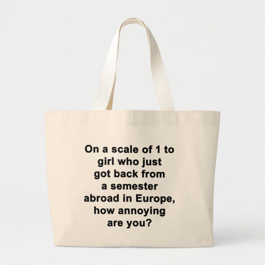 Op een schaal van 1 tot... grote tote bag (Voorkant)