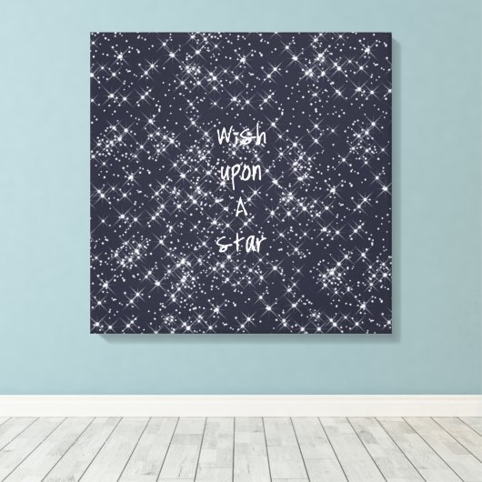 Op een ster wensen canvas afdruk (Insitu (Houten vloer))