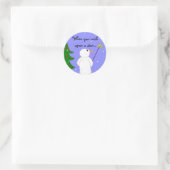 Op een ster wensen ronde sticker (Tas)