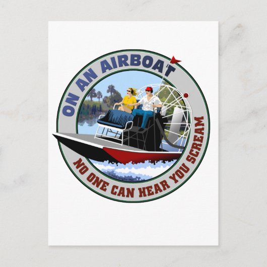 Op een vliegtuig kan niemand je horen schreeuwen briefkaart (Voorkant)