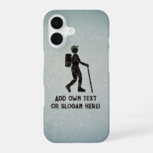 Op een Wandeling met Rugzak en Stok - uw slogan op