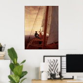 Op een zeilschip poster (Thuiskantoor)