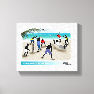op elk strand in het Caribisch gebied Canvas Afdruk