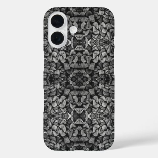Op elkaar gestapelde boomstammetjes zwart-wit foto Case-Mate iPhone case (Achterkant)