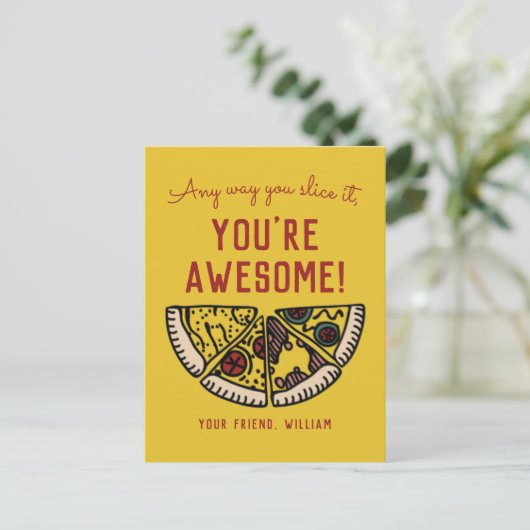 Op elke manier waarop u het Briefkaart met Pizza-g (Staand voorkant)