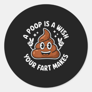 Op Emoticon A Op Is Een Wens Die Je Scheet Maakt G Ronde Sticker