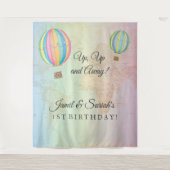 Op- en afslag van Hot Air ballonvaarding op verjaa Wandkleed (Voorkant)