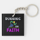 Op Faith Christelijk Runner Sleutelhanger (Achterkant)