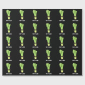 Op Fleek Funny Veggie Leek Pun Dark BG Cadeaupapier (Vlak)