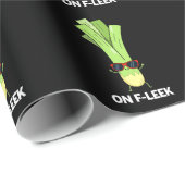 Op Fleek Funny Veggie Leek Pun Dark BG Cadeaupapier (Rol Hoek)