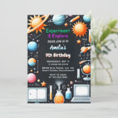 Op Fun Lab Kinder Geek Nerd Mad Science 9e Verjaar Kaart (Staand voorkant)