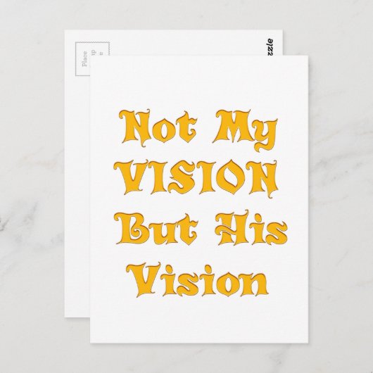 Op geloof gebaseerde tekstkunst: niet mijn visie, briefkaart (Voorkant / Achterkant)