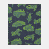 Op Go Blue en Green Moving Vehicles Fleece Deken (Voorkant)