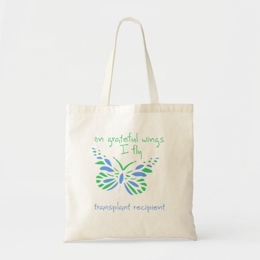 Op Grateful Wings I fly - Transplant Recipient Tote Bag (Voorkant)