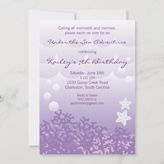 Op grond van de uitnodiging van de Birthday Party  (Voorkant)