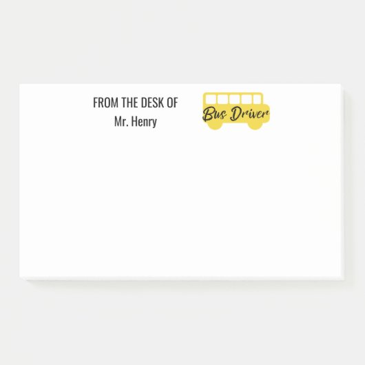Op het bureau van het schoolbusstation post-it® notes (Voorkant)