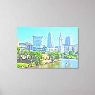 Op het Canvas CLE OH (verfeffect) Afdruk