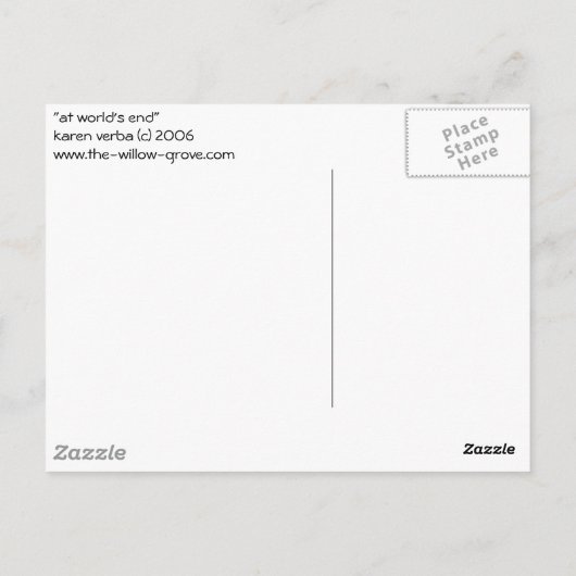 op het eind van de wereld briefkaart (Achterkant)
