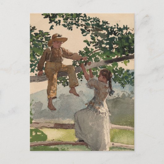 Op het hek | Winslow Homer Briefkaart (Voorkant)