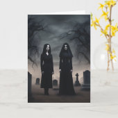 Op het kerkhof bij Midnight Halloween Kaart (Gele Bloem)