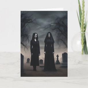 Op het kerkhof bij Midnight Halloween Kaart