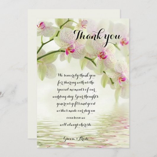 Op het moment van de bruiloft bedankkaart (Voorkant / Achterkant)