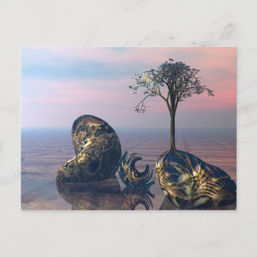 Op het oneindige 3D fractale vlak Briefkaart (Voorkant)