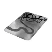 Op het Raster: Abstract Grijs, Zwart & Wit Badmat (Gekanteld)