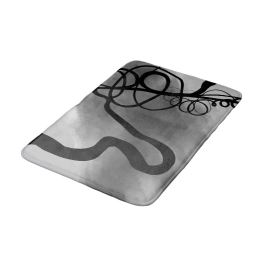 Op het Raster: Abstract Grijs, Zwart & Wit Badmat (Gekanteld)