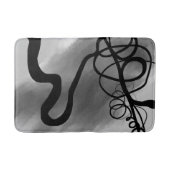 Op het Raster: Abstract Grijs, Zwart & Wit Badmat (Voorkant)