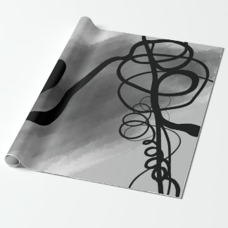 Op het Raster: Abstract Grijs, Zwart & Wit Cadeaupapier