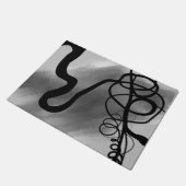 Op het Raster: Abstract Grijs, Zwart & Wit Deurmat (Schuin)